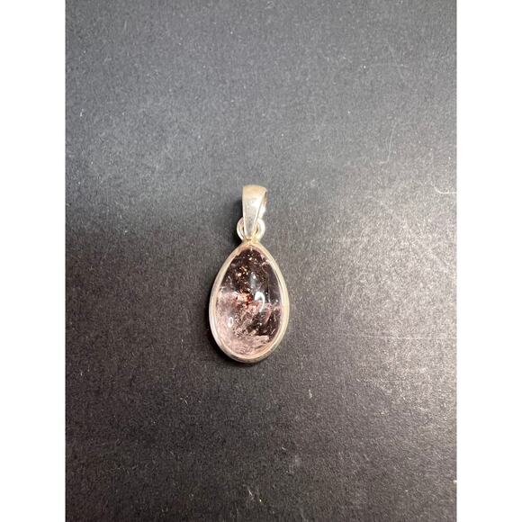 NEW Lepidocrocite quartz super 7 teardrop sterling silver pendant 3.46 grams - Picture 3 of 10